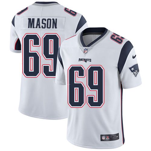 Men New England Patriots #69 Shaq Mason Nike White Vapor Limited NFL Jersey